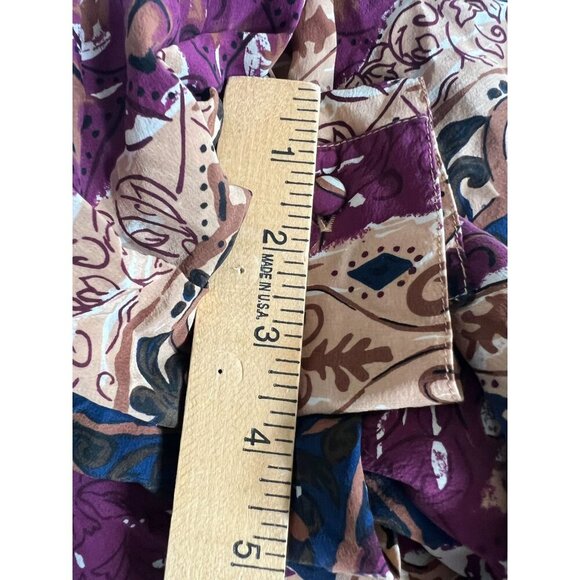 Silk Land 100% Pure Silk Multicolor Boho Long-Sleeve Womens Top Large - Picture 11 of 11